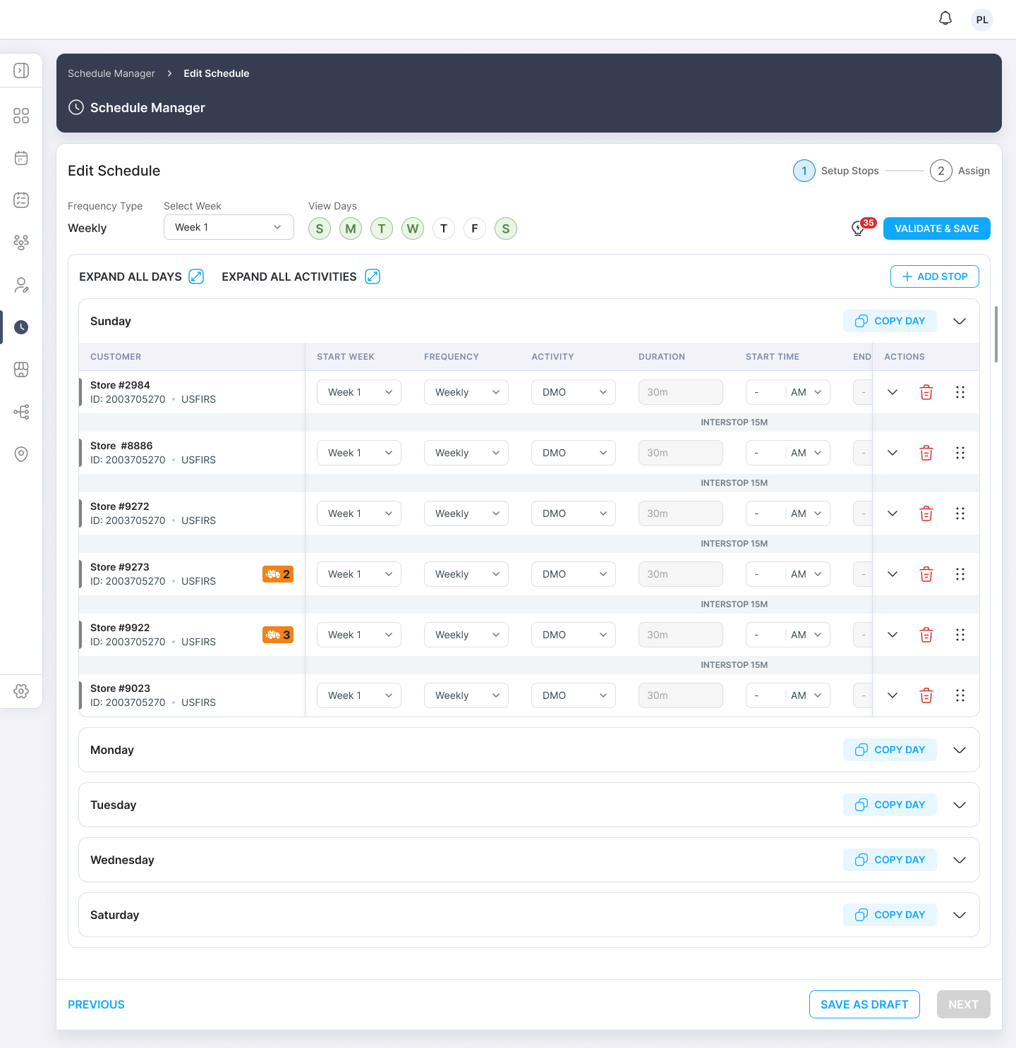 3 Schedule Manager - Edit